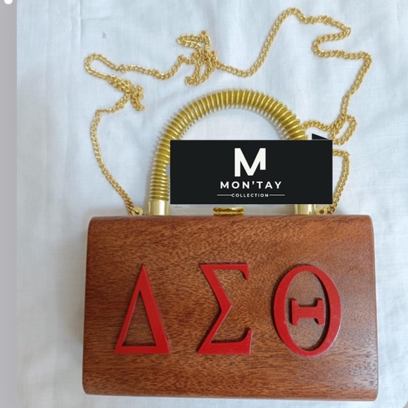 Delta Sigma Theta Custom wood handbag - Picture 1 of 2